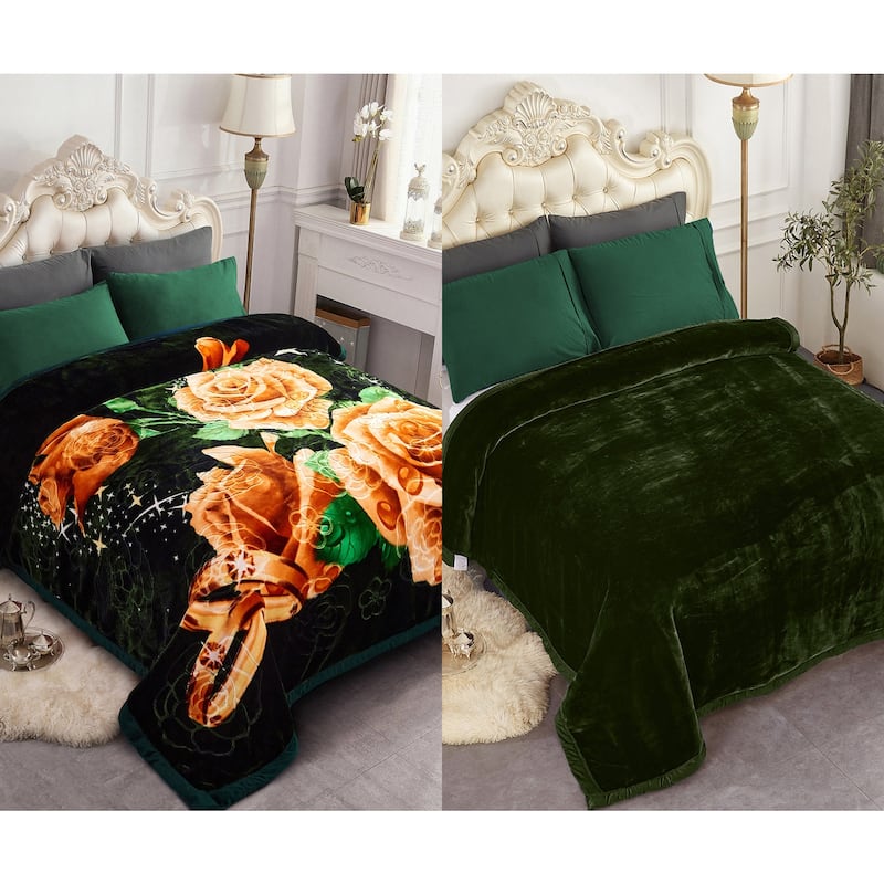 Ultra Soft Velvet Raschel Blanket Plush Bed Blanket 8-9 LBS