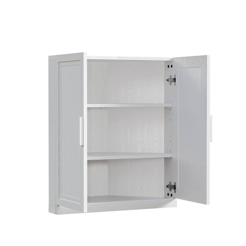 Corner Cabinet Wooden Corner Storage Organizer Cabinet with Adjustable Shelves