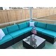 Kinbor All-Weather Rattan Sectional Sofa Patio Furniture Set Cushioned Wicker Sofa Set