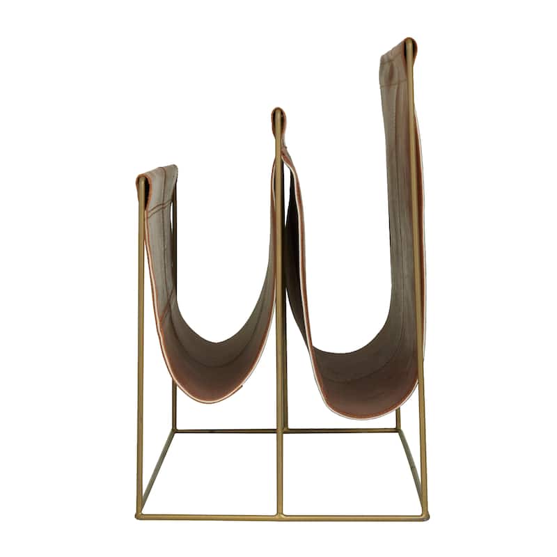 Leather Modern Magazine Holder - 22 x 21 x 14
