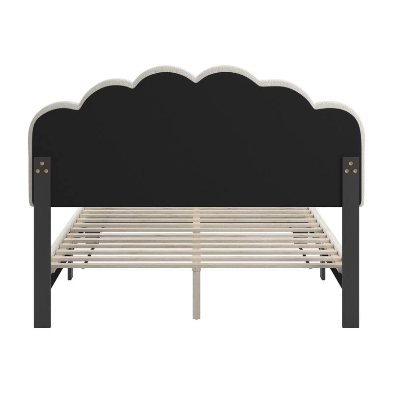 Wacissa LED Headboard Boucle Queen Platform Bed by iNSPIRE Q Modern