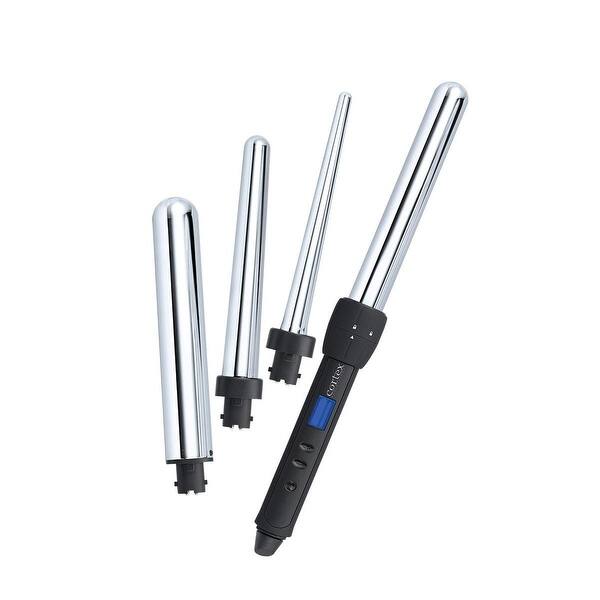 Shop Cortex 4in1 Pro Titanium Clipless Curling Iron Set Set With Four Titanium Interchangeable Heads Overstock 9576693