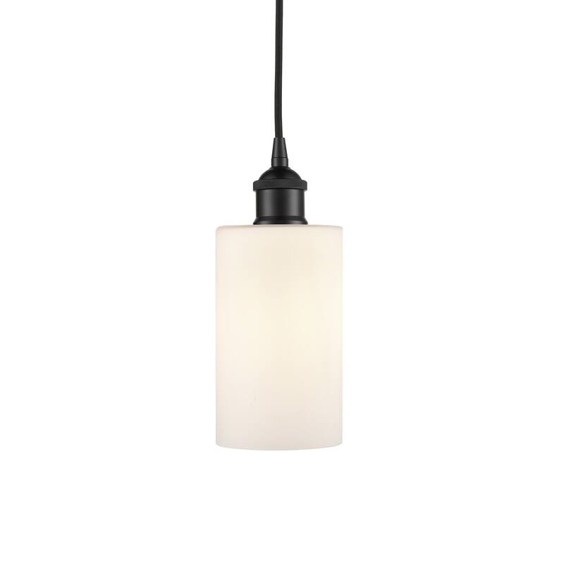 Innovations Lighting 616-1P-10-4 Clymer Pendant Clymer 4" Wide Mini - Matte Black / Matte White