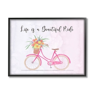 Stupell Industries Bonjour Vintage Bicycle Paris Framed Wall Art – 12x12 Inches, Made In USA