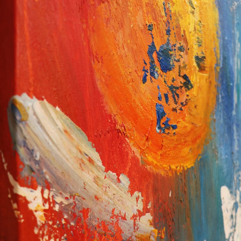 Pasargad Home Spectrum — Hand-Painted Multicolor Abstract Oil Painting on Canvas