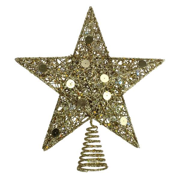 Shop 11 5 Lighted Gold Glittered Star Christmas Tree Topper Multi Color Lights Overstock 29215297