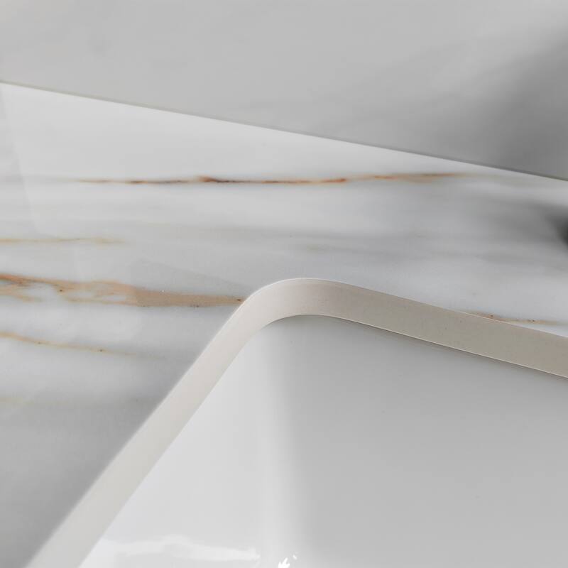31 Inch Marble Vanity Top,Bathroom Vanity Top with Undermount Rectangular Middle Sink and 4 Inch Height Backsplash