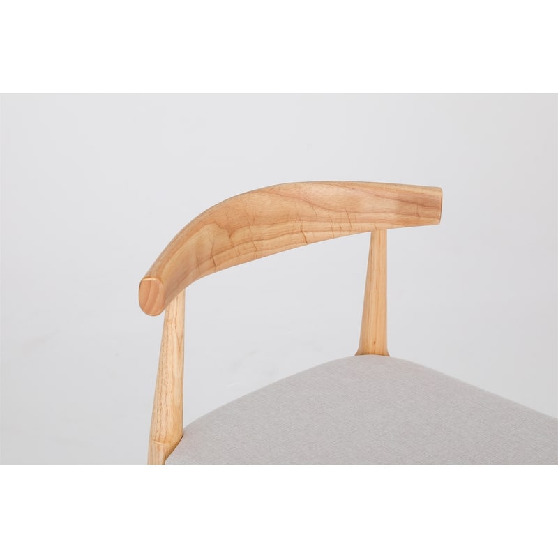 Set of 2 24" Mid-Century Modern Design Solid Wood Counter Stools Upholstered Counter Stools with Wood Legs