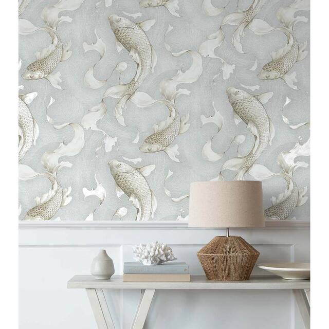 NextWall Metallic Koi Fish Peel and Stick Wallpaper - 20.5 in. W x 18 ft. L