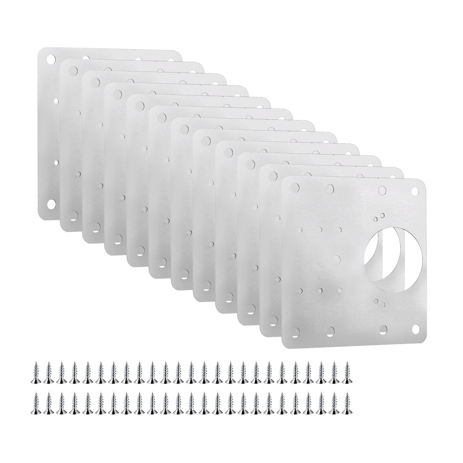 Zqeven 12-Pack Hinge Repair Kit – Cabinet Door Hinge Repair Plate, Fixing Bracket For Kitchen Cupboard, Locker, Furniture (6 Cup Plates + 6 Base Plates With Screws)