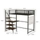 preview thumbnail 3 of 17, Twin Size Loft Metal Bed for Bedroom And Dormitory,with Built-In Charging Station And Led Lighting,Black