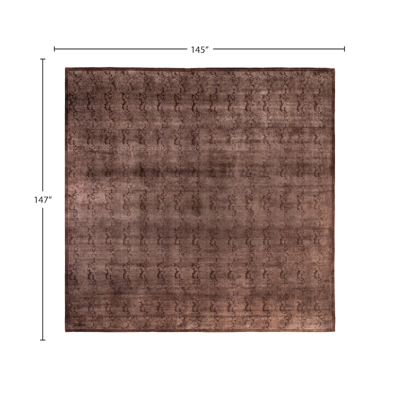 Overdyed One-of-a-Kind Hand-Knotted Square Area Rug - Beige - 12' 1" x 12' 3"