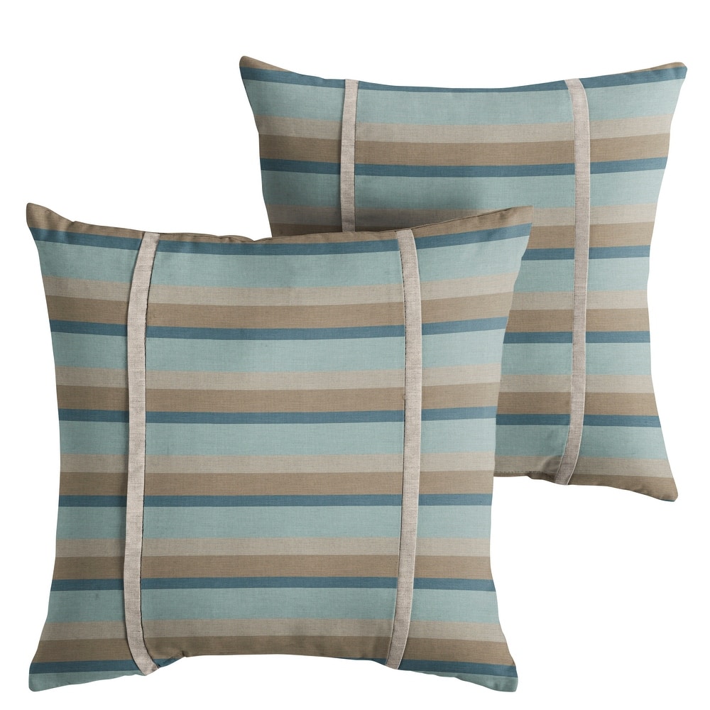 Sorra Home Sunbrella Outdoor Double Petite Flange Pillow Set of 2