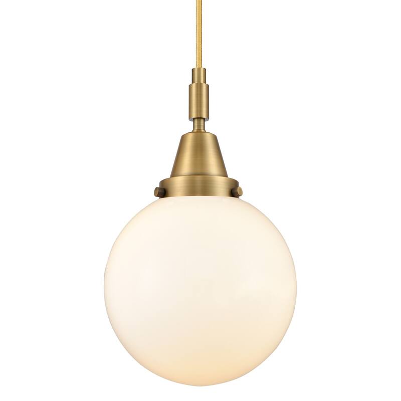 Innovations Lighting 447-1P-G201-8 Beacon 8" Wide Mini Pendant with - Brushed Brass