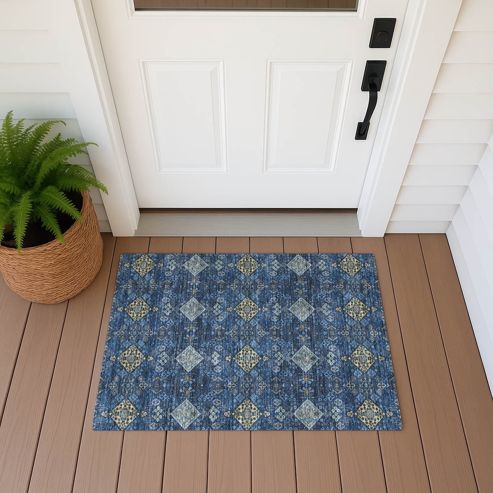 Machine Washable Indoor/ Outdoor Global Flory Chantille Rug