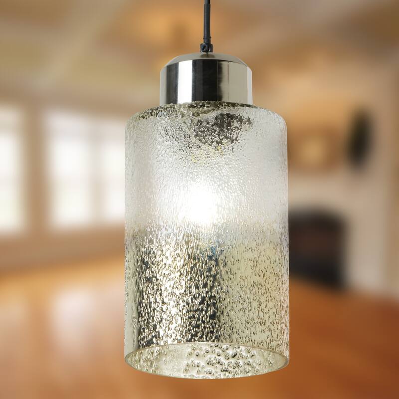 River of Goods Robin 6-Inch Clear and Gold-Painted Ombre Glass Pendant Light