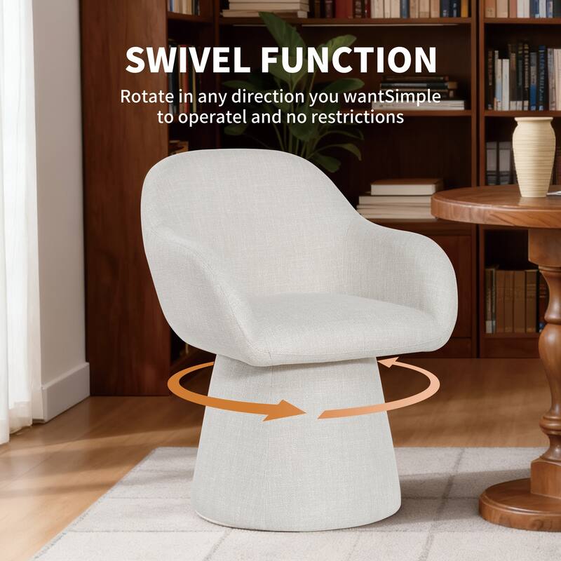 Modern 22.5" W Upholstered Swivel Barrel Back Dining Chair