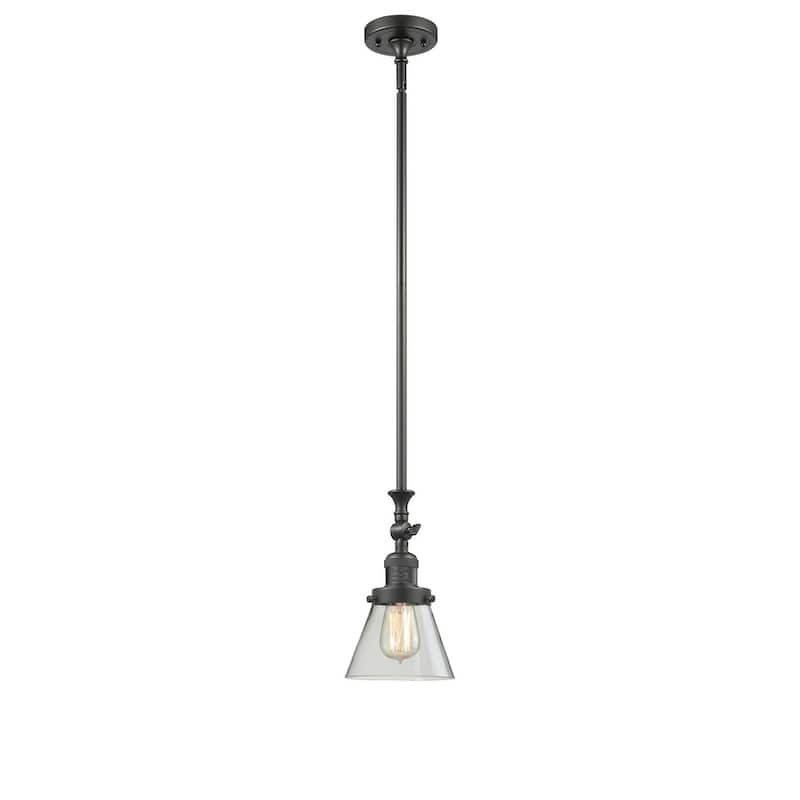 Innovations Lighting Small Cone 6" Wide Adjustable Mini Pendant - Oiled Rubbed Bronze / Clear