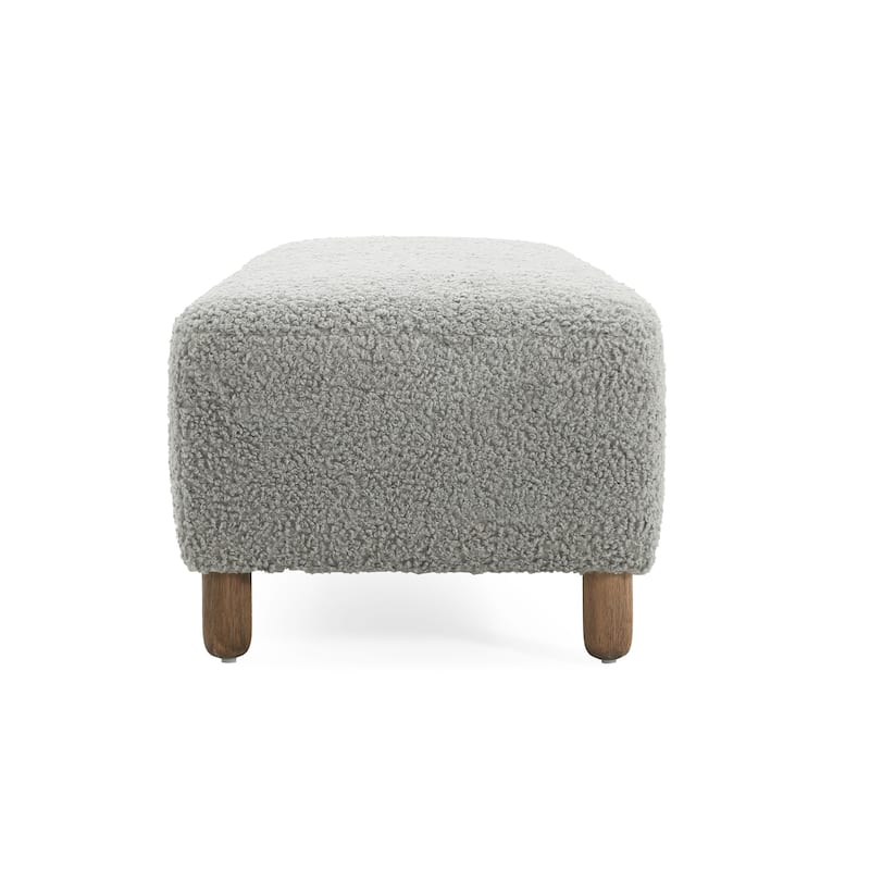 Comfortable Upholstered Ottoman,Bedroom End Bench,Grey