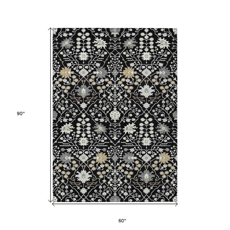 HomeRoots Oriental Traditional Rectangle Outdoor Rug