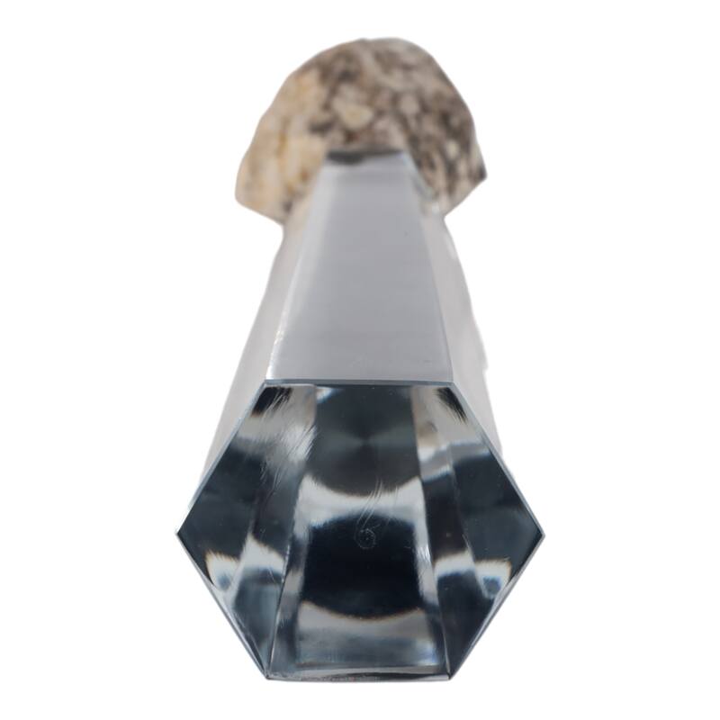 Crystal Stone Decorative Object Modern Geometric Glass Base Home Decor