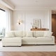 preview thumbnail 58 of 153, 118.4"W Plush Modular Sectional Sofa with Pillows 3 Piece White - Left Facing