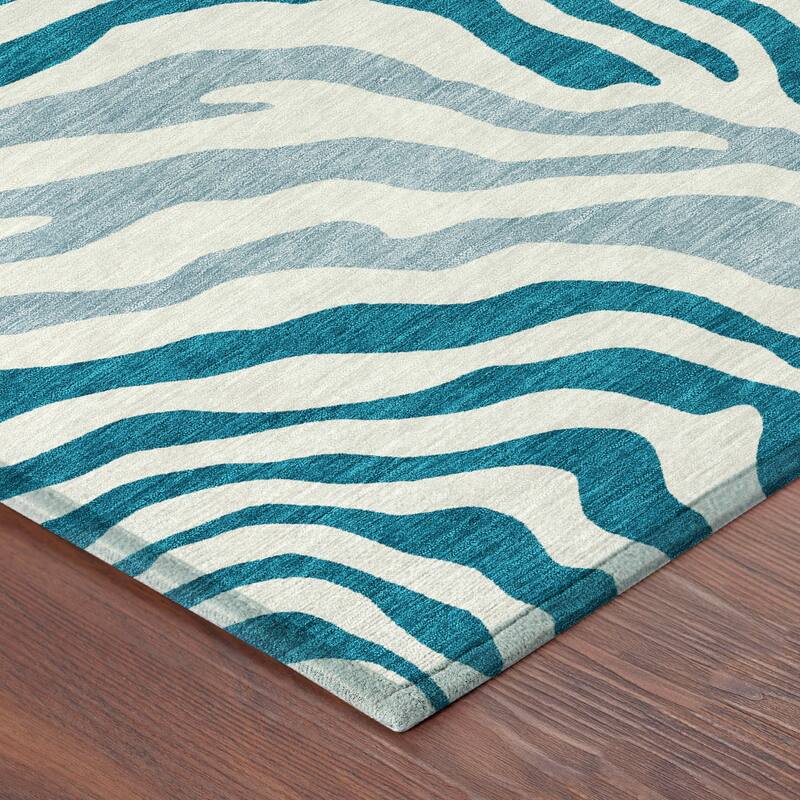Machine Washable Indoor/ Outdoor Modern Prints Chantille Rug