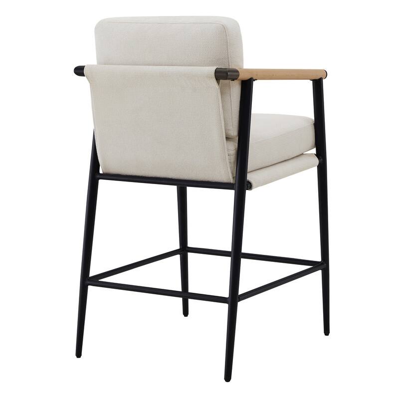 Chris Modern Counter Stools Set with Metal & Wood - Set of 2