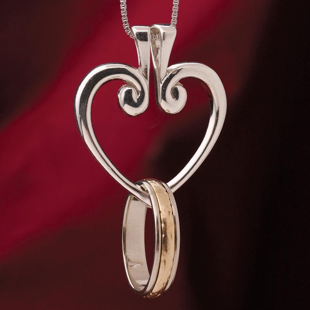 Get Wallpaper Shop Women S Sterling Silver Hinged Heart Ring Holder Pendant Necklace Overstock 25322926 Desktop Wallpaper