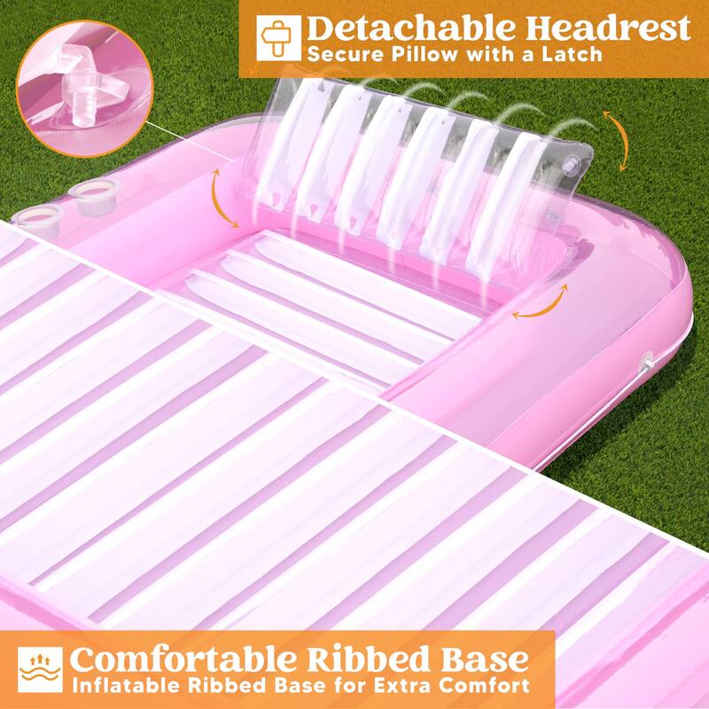 XL Inflatable Tanning Pool Lounge Float,85"x 57"Extra Large Sun Tan Tub Adult Pool Floats Raft for Pool Sunbathing Suntan Blow