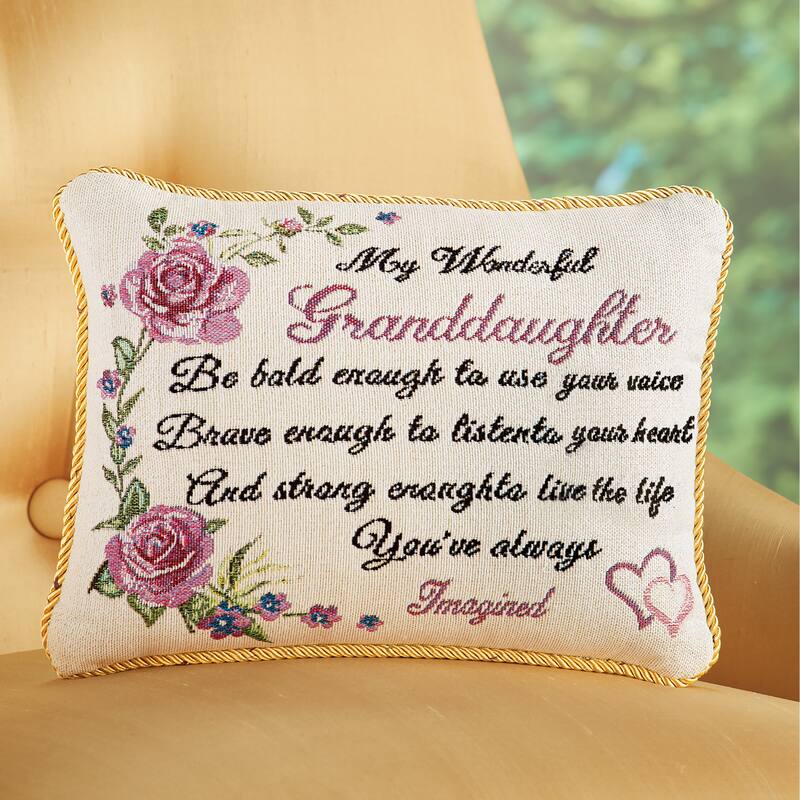 Sentimental My Wonderful Granddaughter or Daughter Tapestry Accent Pillow