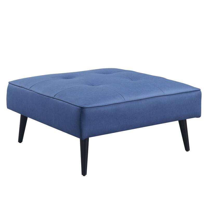Blue Fabric Adjustable Sofa & Ottoman, 2 Pillows, 300lbs Capacity