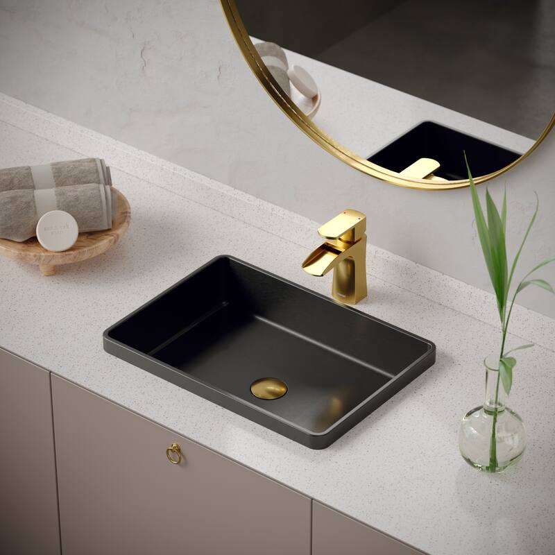 Karran Kassel Single Hole Single Handle Basin Bathroom Faucet with Matching Pop-up Drain