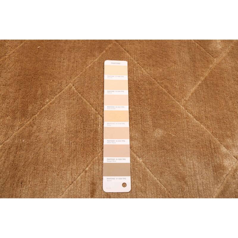 ECARPETGALLERY Hand Loomed Elysian Tan Viscose Rug - 6'7 x 9'9