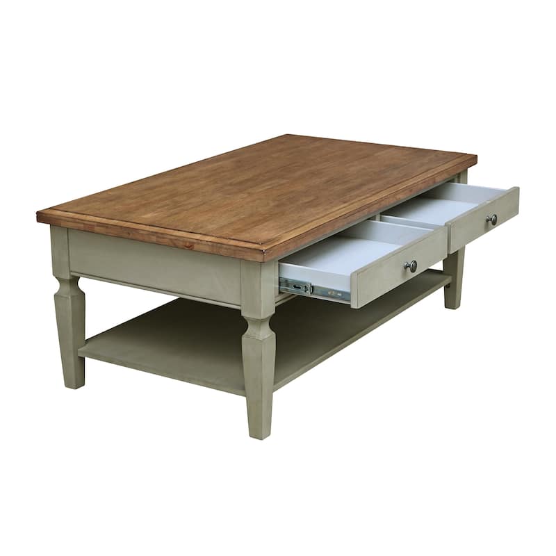 Vista Solid Wood Coffee Table - 48"W x 28"D x 20"H