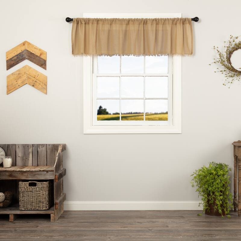 Tobacco Cloth Fringed Valance