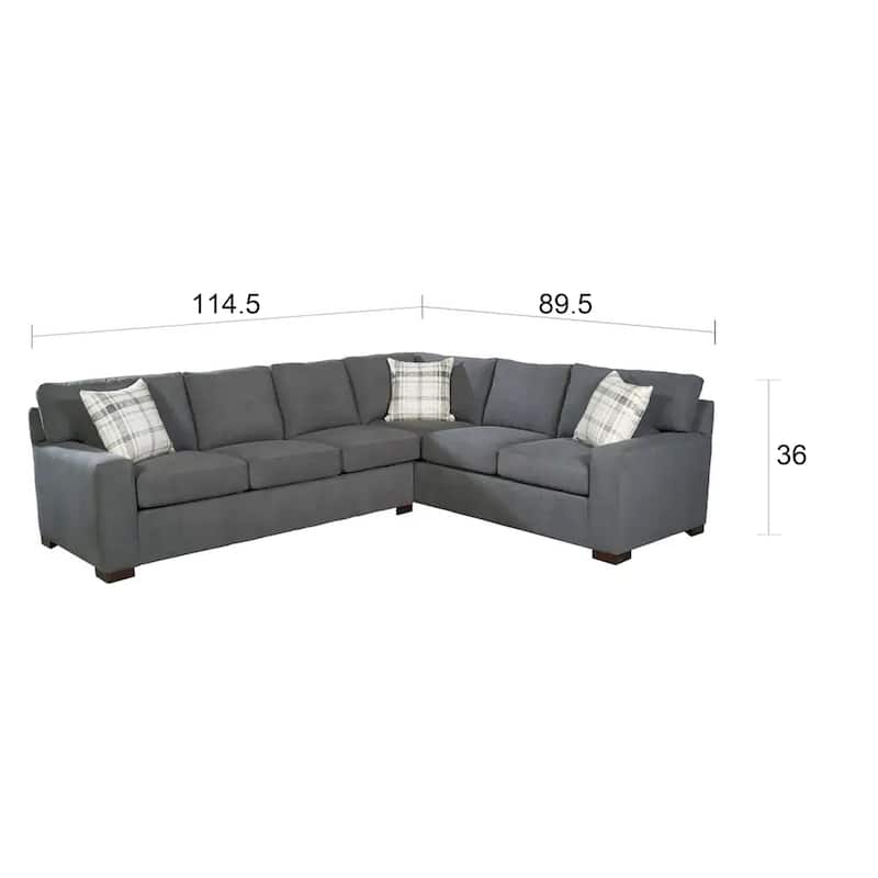 Gerard Grey Sectional Sofa Bed with Queen Gel Memory Foam Mattress