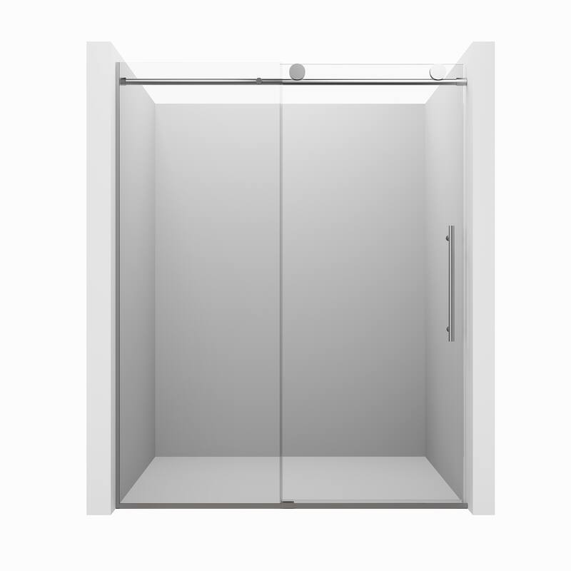 CASAINC 60 in. W x 76 in. H Sliding Frameless Shower Door with Tempered Glass
