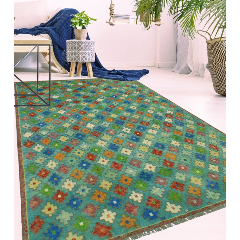 Balochi Adeben Lt. Green/Ivory Rug - 4'10" x 7'11"