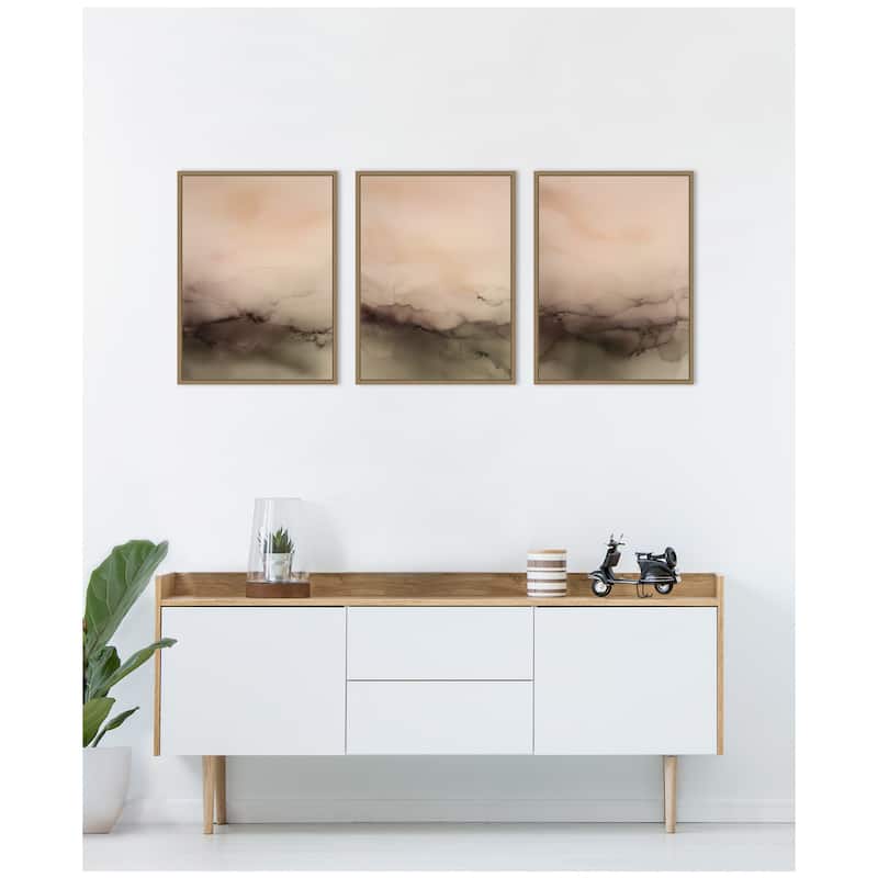 Kate and Laurel Dawn No. 1, No. 2, & No. 3 3 Piece Framed Canvas Wall Art Set by Amy Lighthall