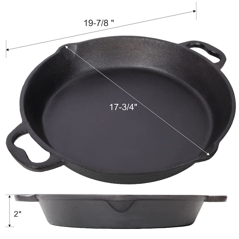 17inch Pre-Seasoned Cast Iron Skillet Oven Safe Cookwa