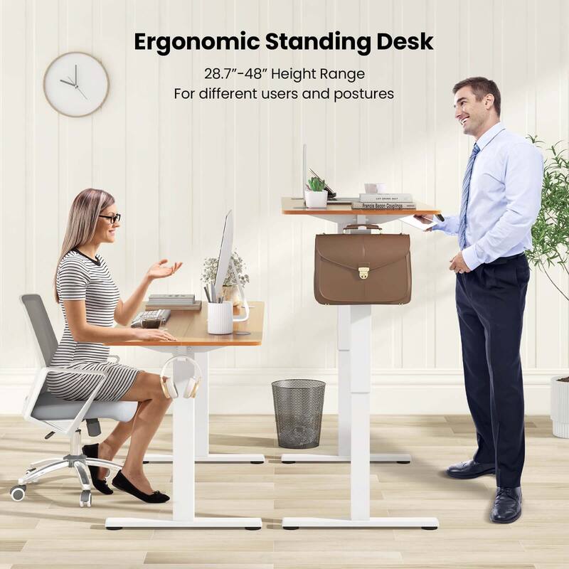 Costway 55" x 24" Electric Standing Desk with 3 Memory Height Settings