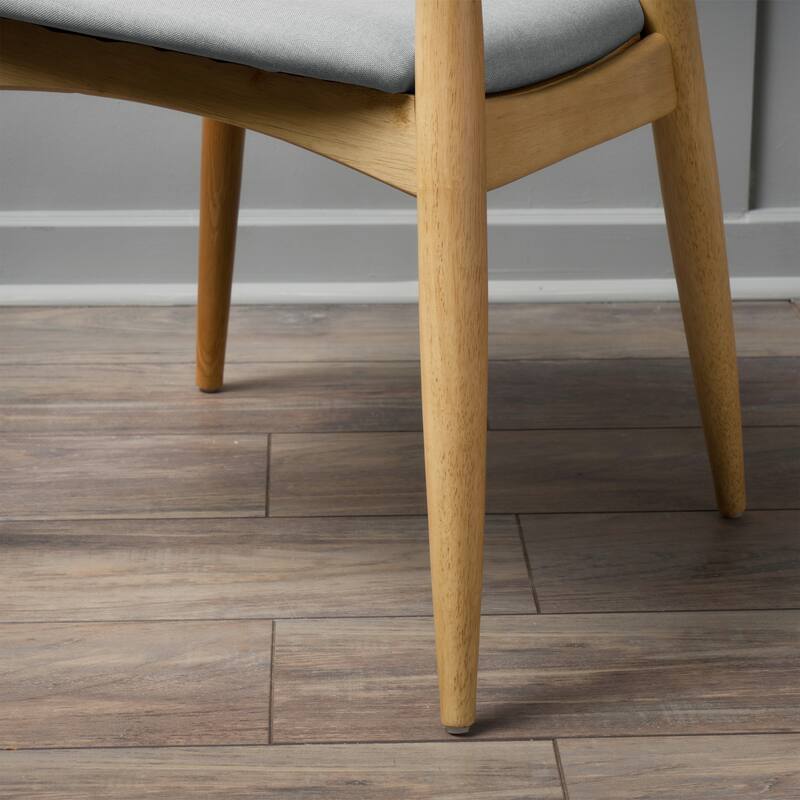 Set of 2 Retro Rubberwood Chairs with Ergonomic Back & Plush Cushions