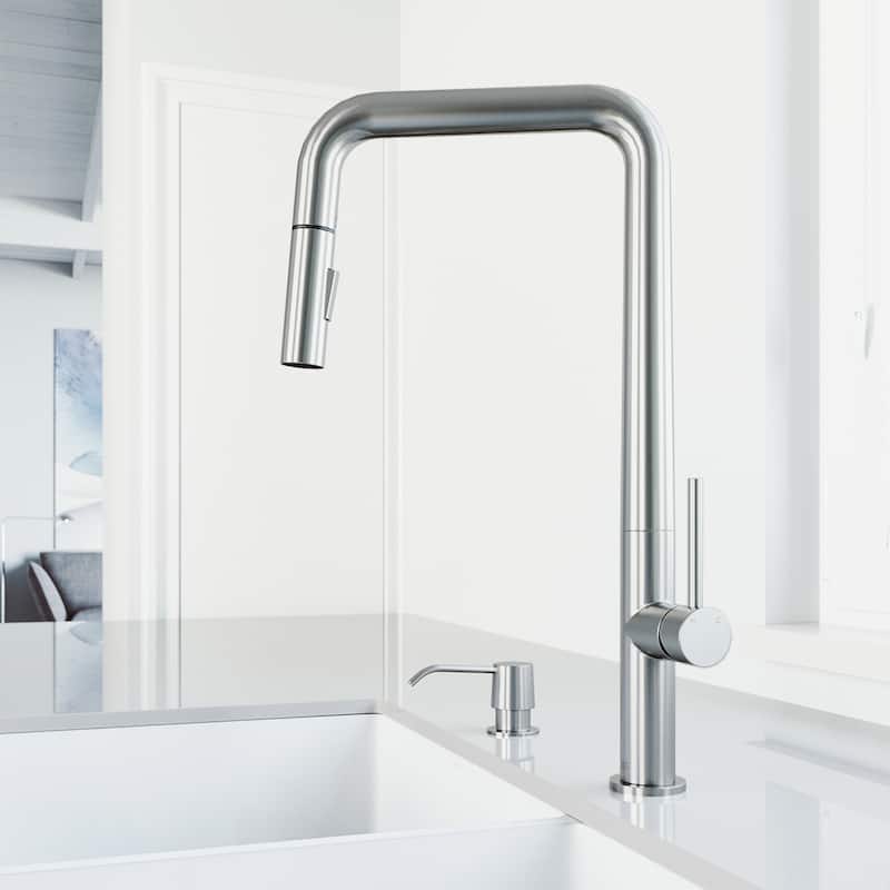 VIGO Parsons 18" H Single Handle Pull-Down Sprayer Kitchen Faucet