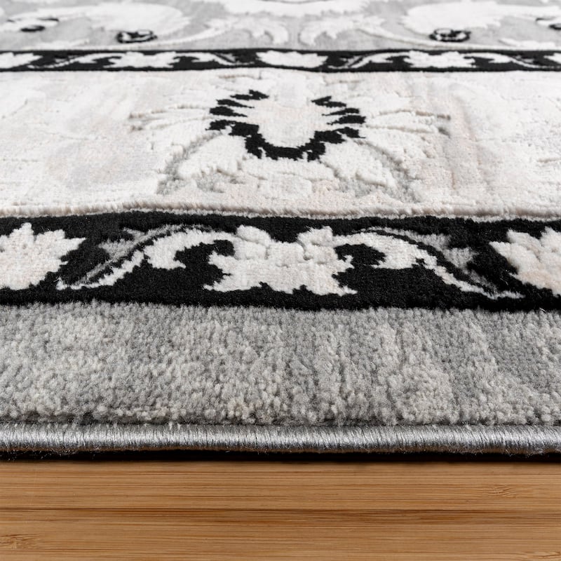 Gertmenian Arlo High Low Transitional Modern Gray Ivory Black Indoor Area Rug Collection