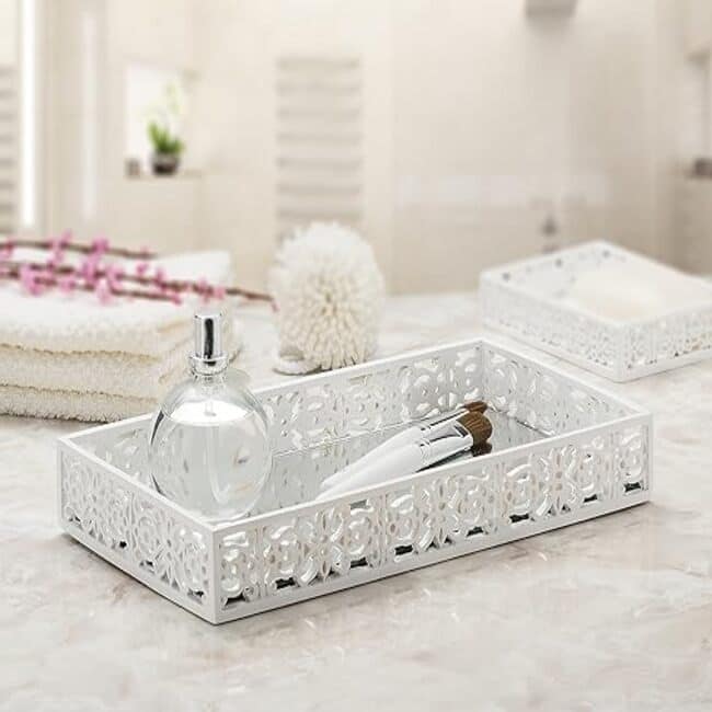 Creative Scents Mirror Janette White Vanity Mirror Tray