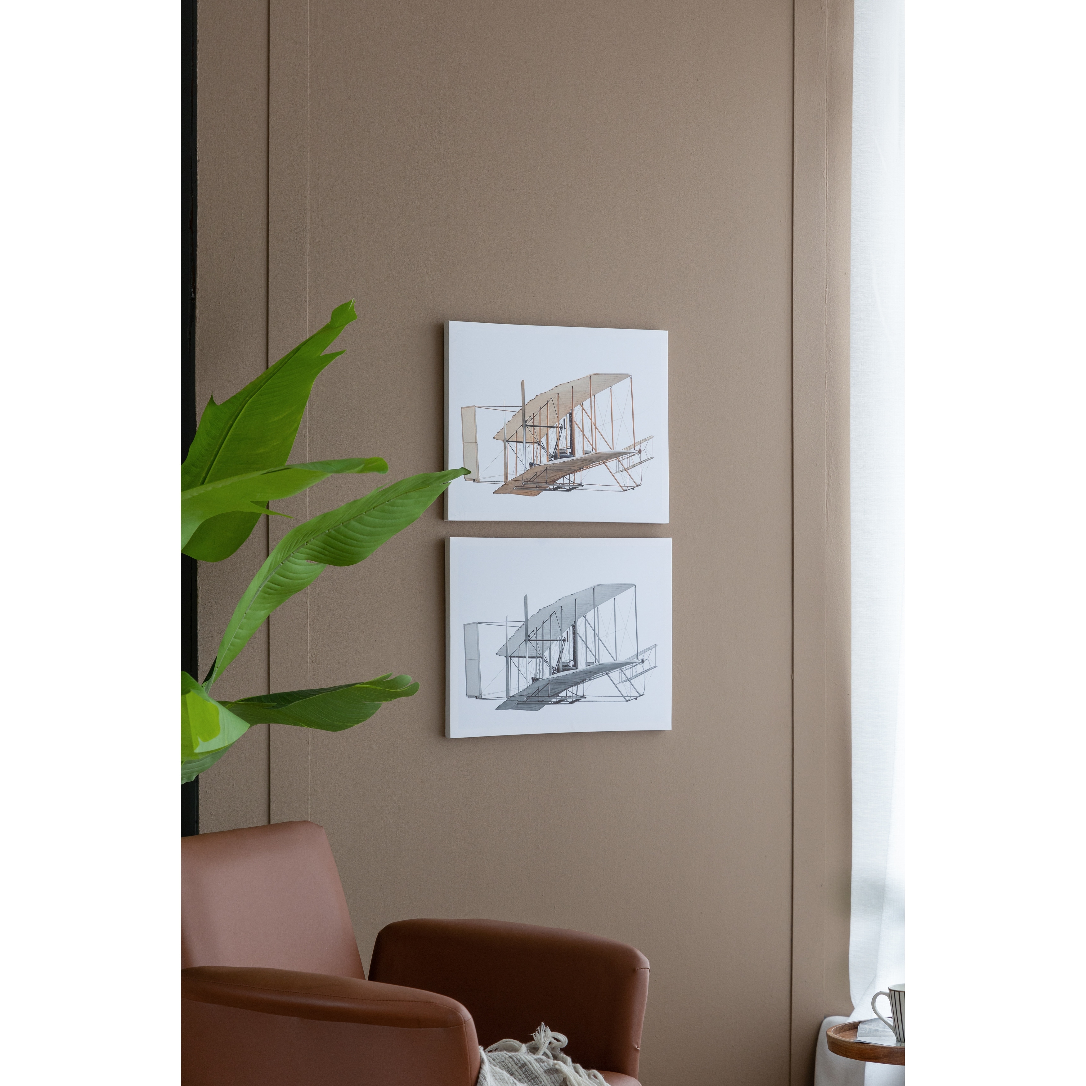 Set of 2, Modern Wall Decor Large Rectangular Diptych Wall Art, for Living Room Bedroom Office Hallway