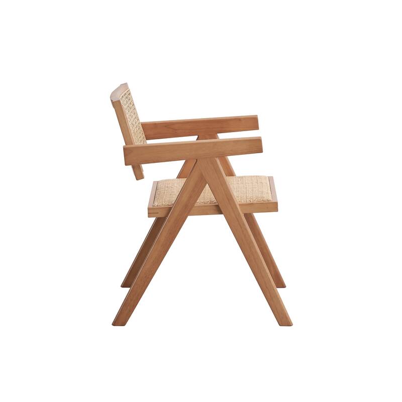 Velentina Rattan & Natural Finish Arm Chair (Excluding the table)