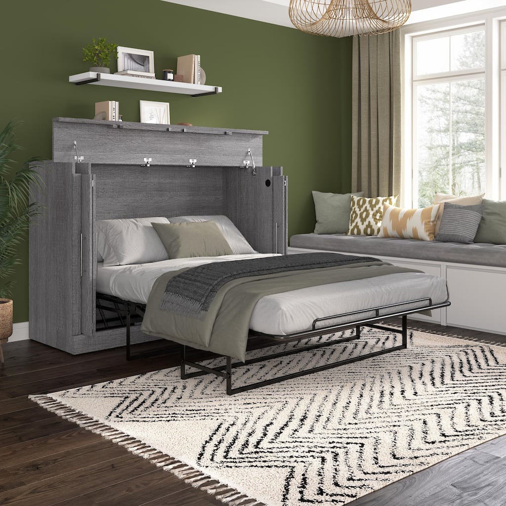 Nebula 69W Full Cabinet Bed with Mattress by Bestar