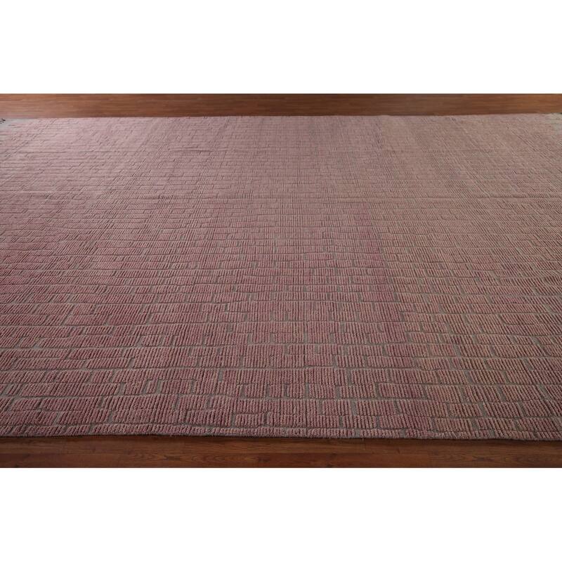 All-Over Pink Moroccan Oriental Large Area Rug Handmade Wool Carpet - 11'8"x 17'9"